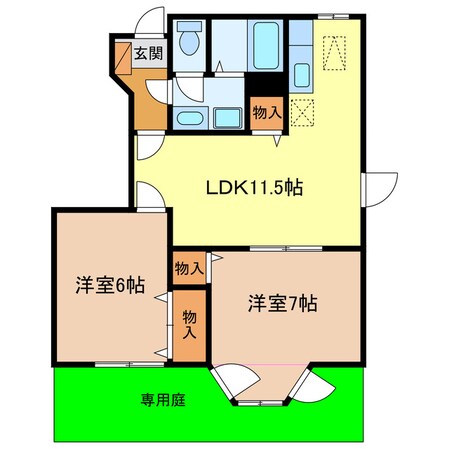 桜木駅 徒歩8分 1階の物件間取画像